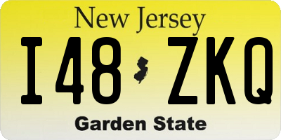 NJ license plate I48ZKQ