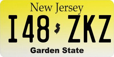 NJ license plate I48ZKZ