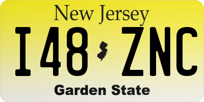 NJ license plate I48ZNC