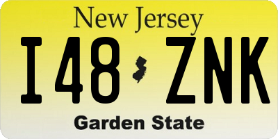 NJ license plate I48ZNK