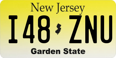 NJ license plate I48ZNU