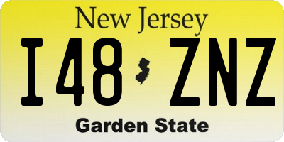 NJ license plate I48ZNZ