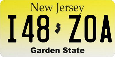NJ license plate I48ZOA