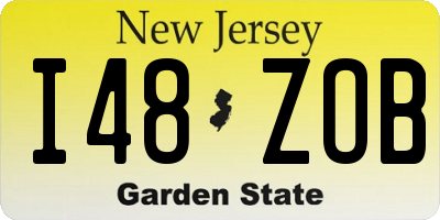 NJ license plate I48ZOB