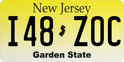 NJ license plate I48ZOC