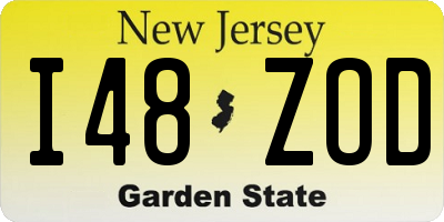 NJ license plate I48ZOD