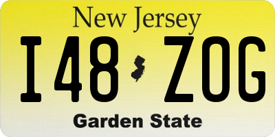 NJ license plate I48ZOG