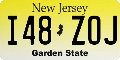 NJ license plate I48ZOJ