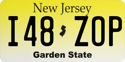 NJ license plate I48ZOP