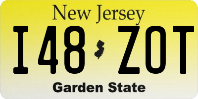 NJ license plate I48ZOT