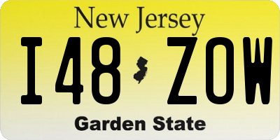 NJ license plate I48ZOW