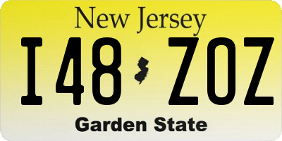 NJ license plate I48ZOZ