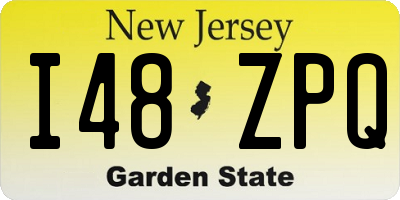 NJ license plate I48ZPQ