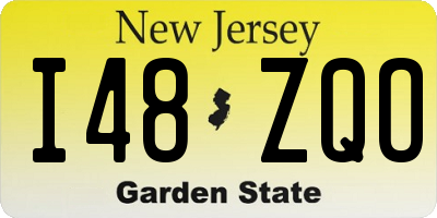 NJ license plate I48ZQO