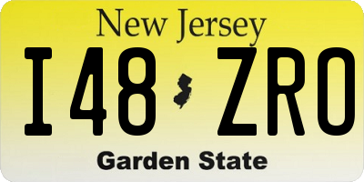 NJ license plate I48ZRO