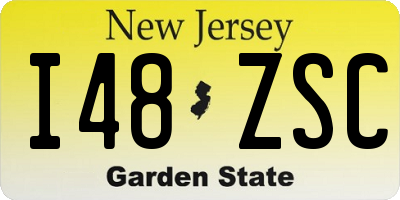 NJ license plate I48ZSC