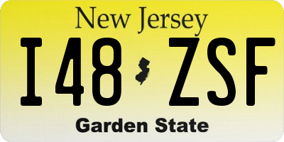 NJ license plate I48ZSF