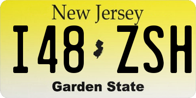 NJ license plate I48ZSH