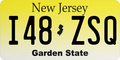 NJ license plate I48ZSQ