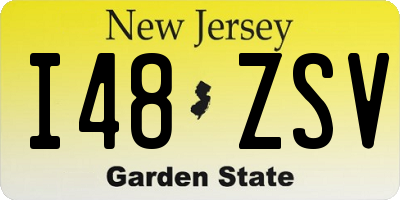 NJ license plate I48ZSV