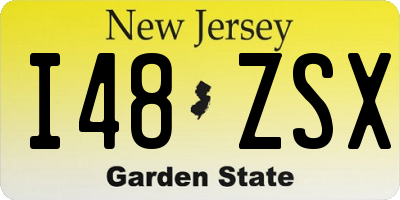 NJ license plate I48ZSX
