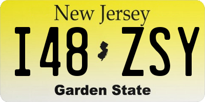 NJ license plate I48ZSY