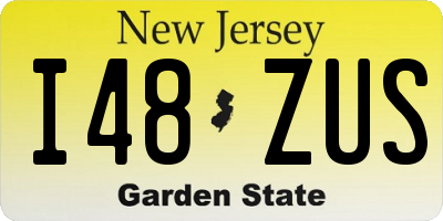 NJ license plate I48ZUS
