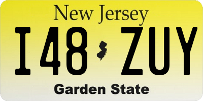 NJ license plate I48ZUY