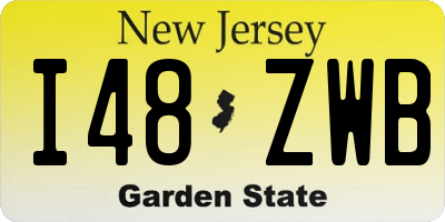 NJ license plate I48ZWB