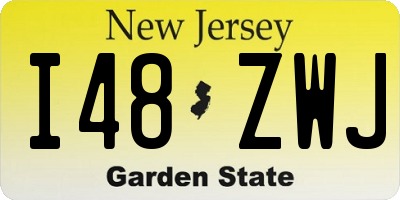 NJ license plate I48ZWJ