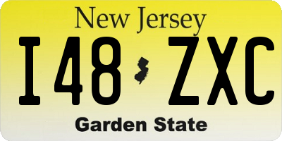NJ license plate I48ZXC