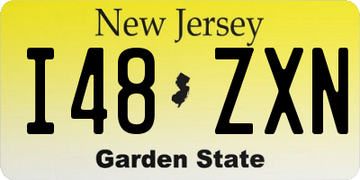 NJ license plate I48ZXN
