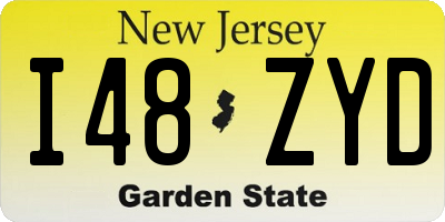 NJ license plate I48ZYD