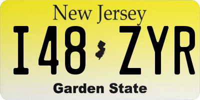 NJ license plate I48ZYR