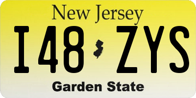 NJ license plate I48ZYS