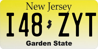 NJ license plate I48ZYT