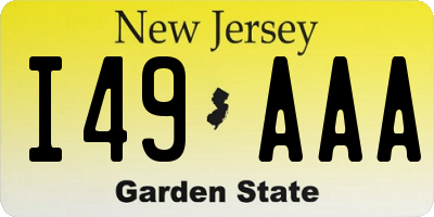 NJ license plate I49AAA