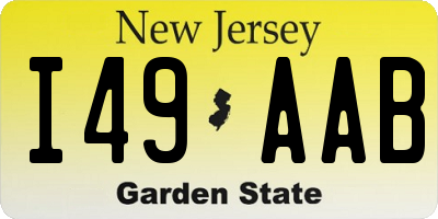 NJ license plate I49AAB