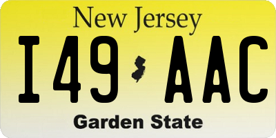 NJ license plate I49AAC