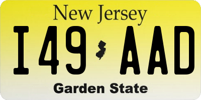 NJ license plate I49AAD