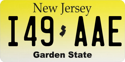 NJ license plate I49AAE