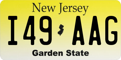 NJ license plate I49AAG