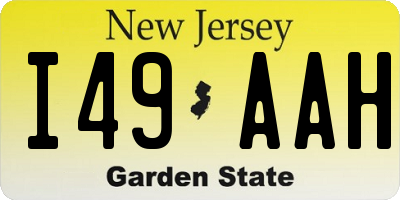 NJ license plate I49AAH