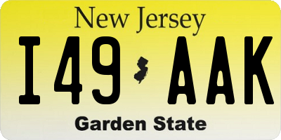 NJ license plate I49AAK