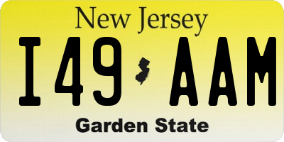 NJ license plate I49AAM