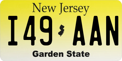 NJ license plate I49AAN