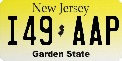 NJ license plate I49AAP