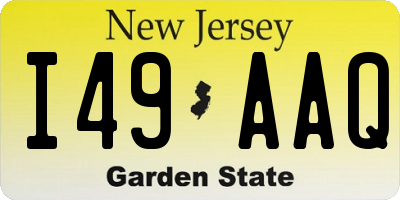 NJ license plate I49AAQ