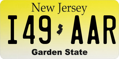 NJ license plate I49AAR