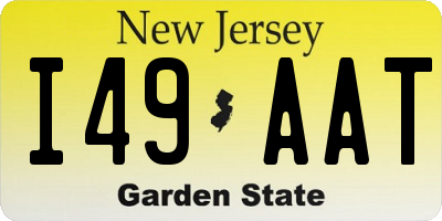 NJ license plate I49AAT